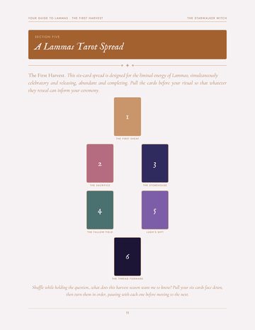 The tarot spread page, The First Harvest